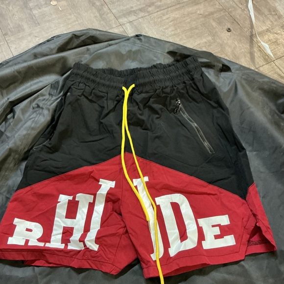 Rhude Black and Red Athletic Shorts - Picture 1 of 7